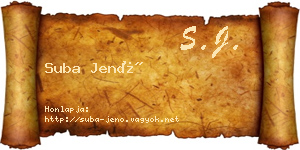 Suba Jenő névjegykártya