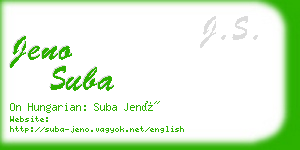 jeno suba business card